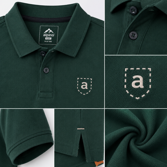 Dark Green Polo T-Shirt for Boys