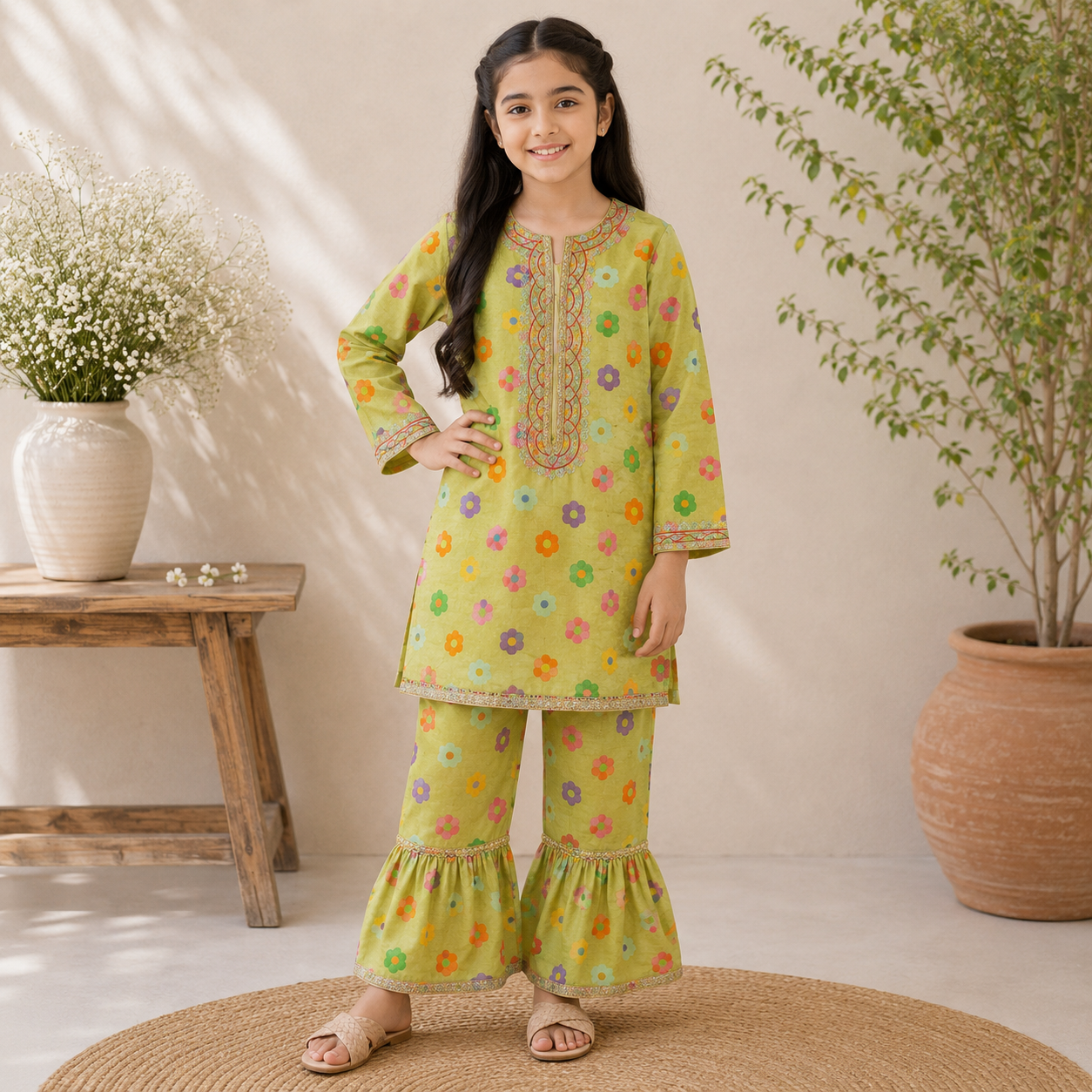 Pastel Girls Lawn Suit — 3 to 13 Years