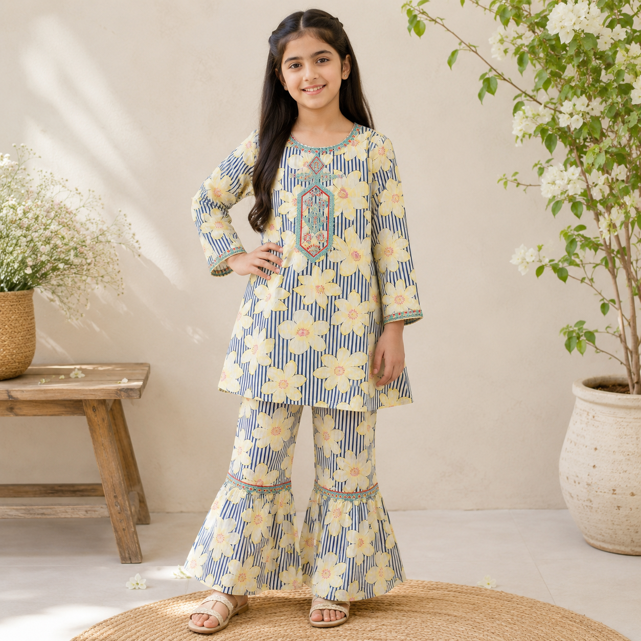 Jasmine Lawn Girls Suit — 3 to 13 Years