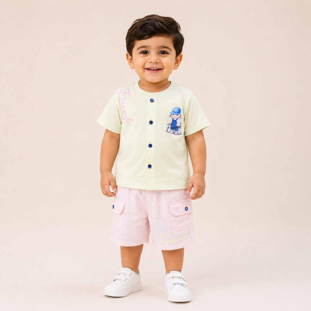 Off Whiten Button Suit