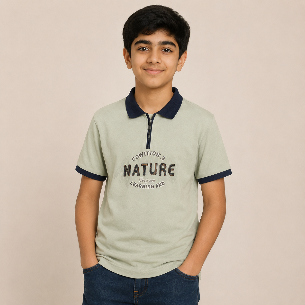 Boys Ash Gray Premium Stretchable Dry Fit Polo Shirt | KidsStudio
