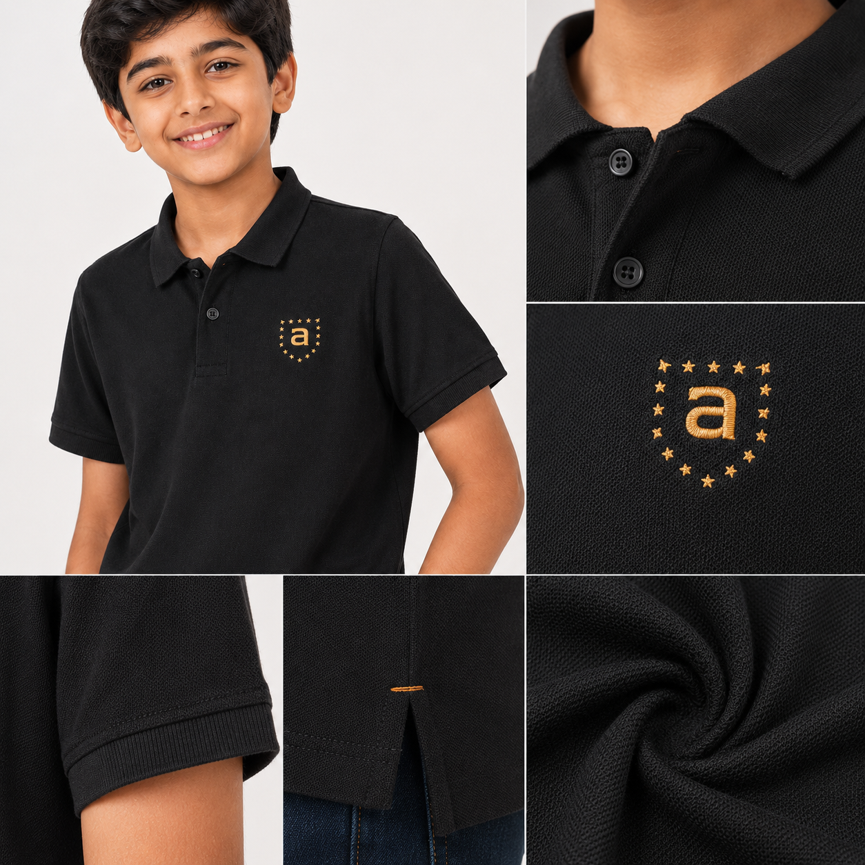 Black Polo T-Shirt for Boys