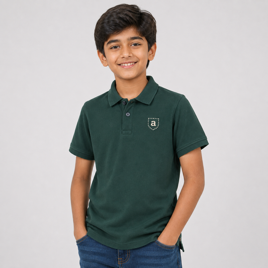 Dark Green Polo T-Shirt for Boys