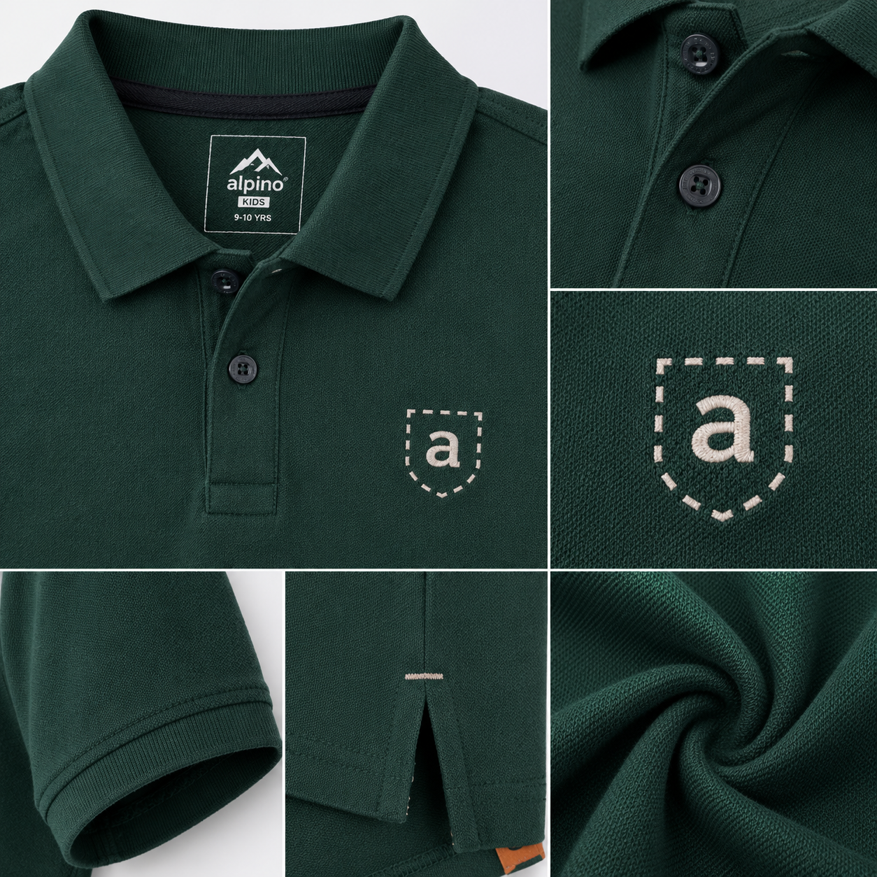 Dark Green Polo T-Shirt for Boys