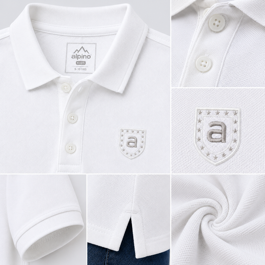 White Polo T-Shirt for Boys