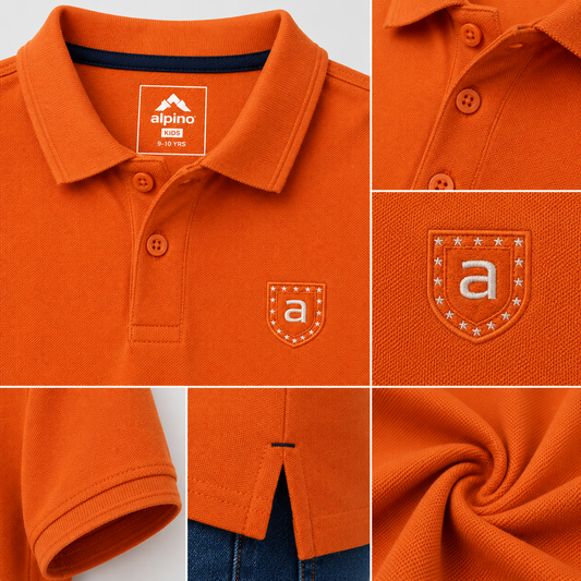 Orange Polo T-Shirt for Boys