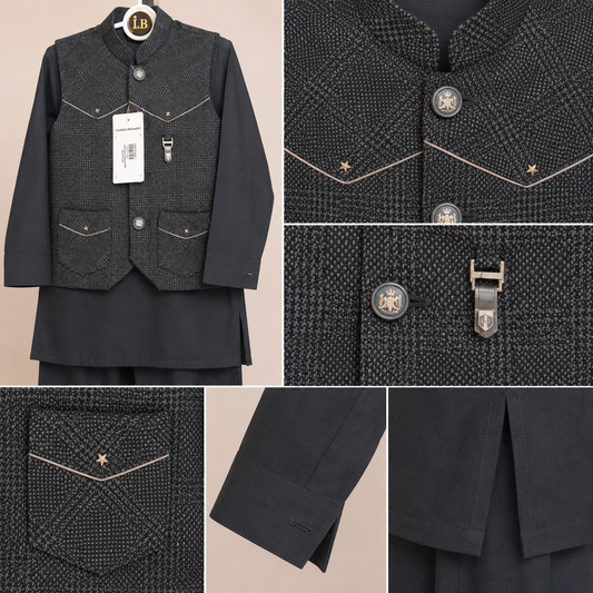 Boys Premium Minimalist Wash & Wear 3-Piece Suit | KidsStudio